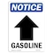Signmission OSHA Notice Sign, 10" Height, Rigid Plastic, Gasoline (Up Arrow) Sign With Symbol, Portrait OS-NS-P-710-V-13057 - alternate 1